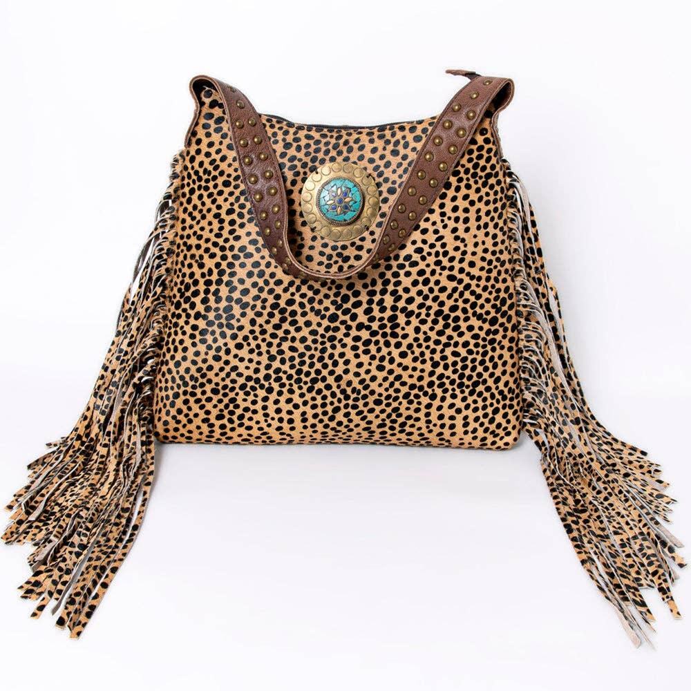American Darling Hair-On Cowhide Fringe Shoulder Bag | Leather Western Bag